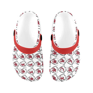 #Rossolini1# Team White Custom Print Foam Crocs for Kids