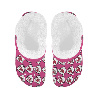 #Rossolini1# Team Pink/White Inside Fleece Lined Foam Crocs for Adults