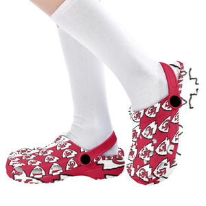 #Rossolini1# Team Red/White Custom Print Foam Crocs for Kids