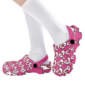 #Rossolini1# Team Pink Custom Print Foam Crocs for Kids