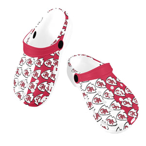 #Rossolini1# Team Red/White Custom Print Foam Crocs for Kids