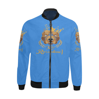 #MASKOFF# Blue Bomber Jacket for Men (Model H31)