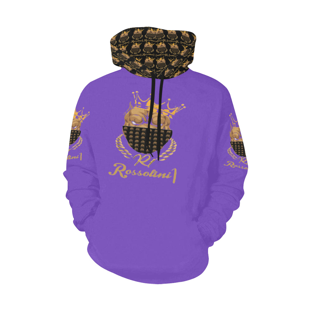 #MASK ON# Purple Hoodie for Women (Model H13)