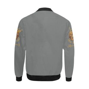 #MASKOFF# Dark Gray Bomber Jacket for Men (Model H31)