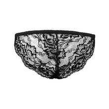 #MASK ON# Black Women's Lace Panty (Model L41)