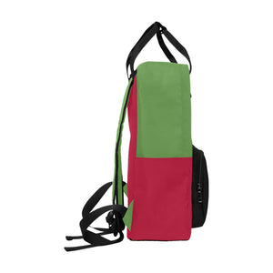 #Rossolini1# Black Lives Matter Red/Green Twin Handle Backpack (Model 1732)