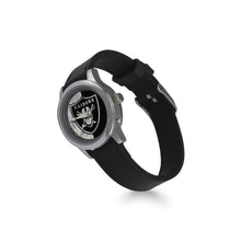 #Rossolini1# Raiders Silver/Black Kid's Stainless Steel Leather Strap Watch(Model 208)