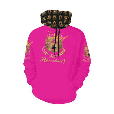 #MASK OFF# Hot Pink Hoodie for Women (Model H13)