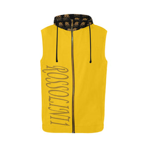 #Rossolini1# Gold All Over Print Sleeveless Zip Up Hoodie for Men (Model H16)