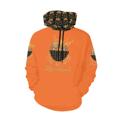 #MASK ON# Orange Hoodie for Men (Model H13)