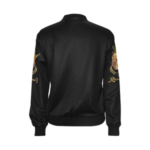 #MASKOFF# Black Bomber Jacket for Women (Model H36)