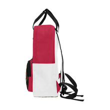 #Rossolini1# Red/White Twin Handle Backpack (Model 1732)