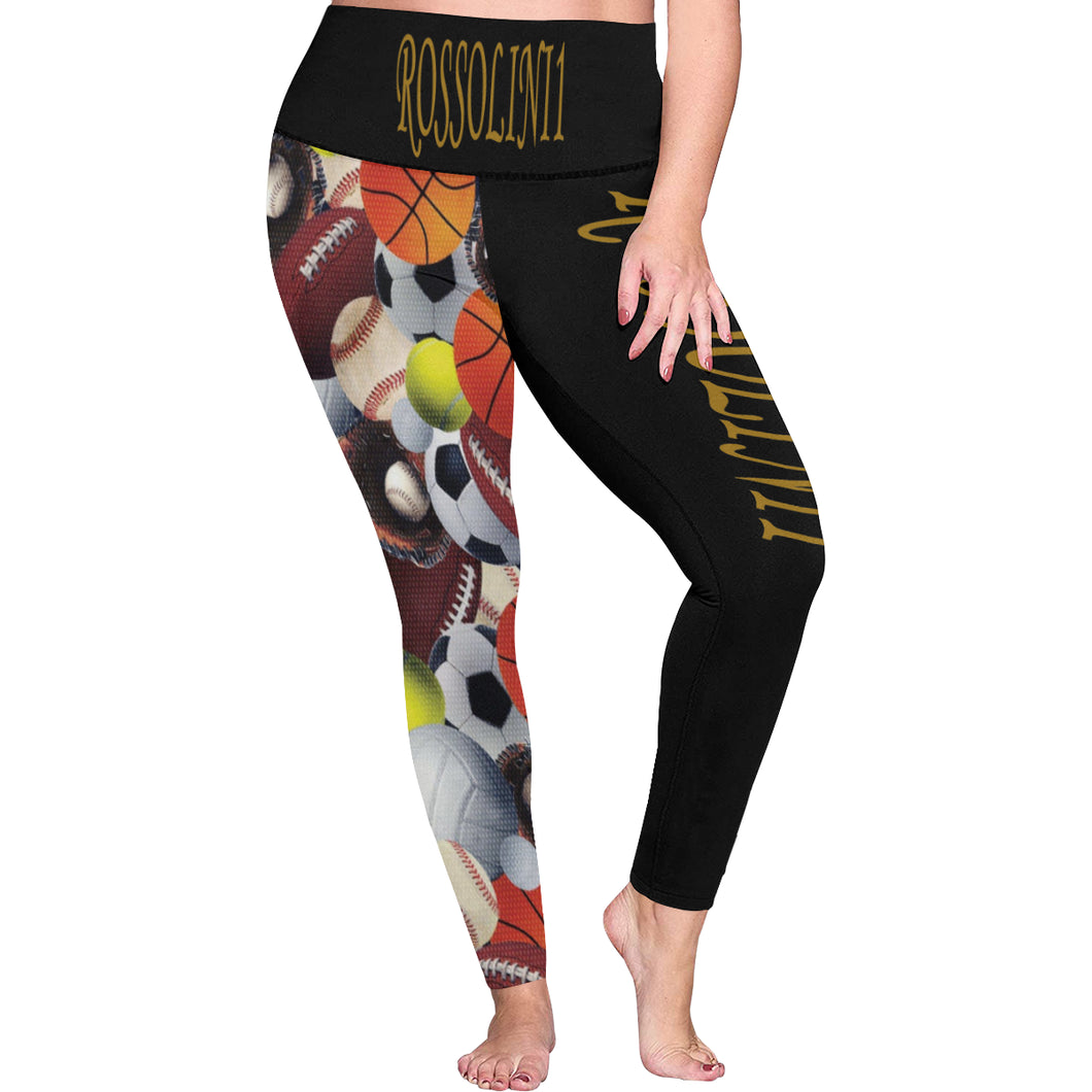 #Rossolini1# TheName BALLIN Plus Size High Waist Leggings (Model L44)