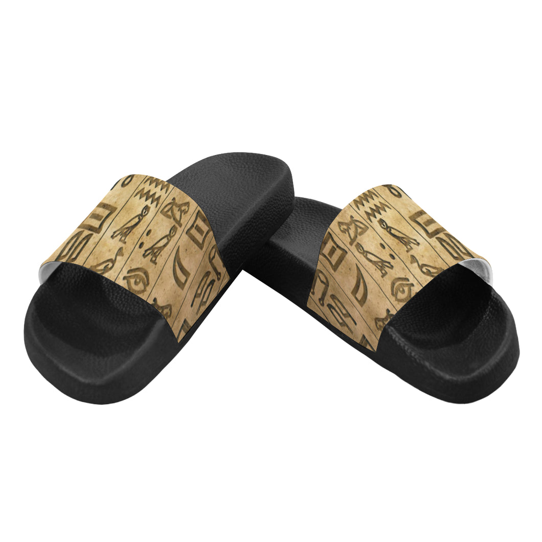 #HIEROGLYPHS# Men's Slide Sandals/Large Size (Model 057)