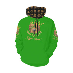 #MASK OFF# Green Hoodie for Women (Model H13)