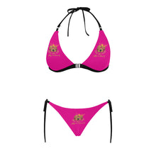 #Rossolini1# Pink Buckle Front Halter Bikini Swimsuit (Model S08)