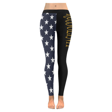 #Rossolini1# TheName Blue Back Stars Low Rise Leggings (Invisible Stitch) (Model L05)