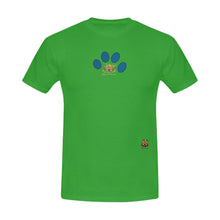 #MARKEDFORLIFE# Blue Paw Green Men's T-Shirt