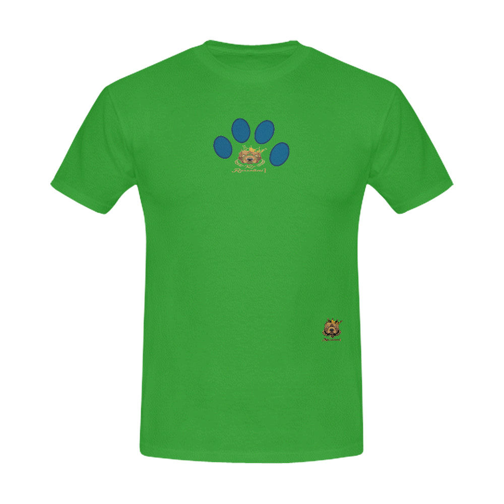 #MARKEDFORLIFE# Blue Paw Green Men's T-Shirt