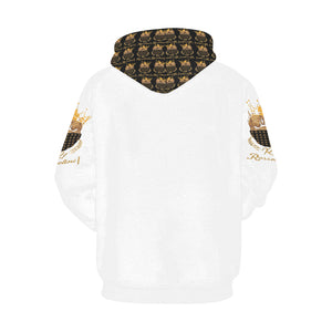 #MASK ON# White Hoodie for Women (Model H13)