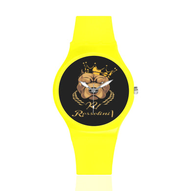 #Rossolini1# Yellow Unisex Round Rubber Sport Watch(Model 314)