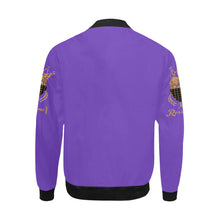 #MASKON# Purple Bomber Jacket for Men (Model H31)