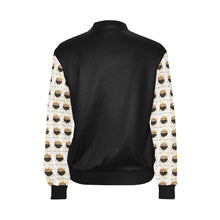 #MASKON# White Bomber Jacket for Women (Model H36)