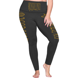 #Rossolini1# TheName Charcoal Plus Size High Waist Leggings (Model L44)