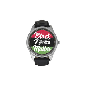 #Rossolini1# Black Lives Matter Leather Strap Large Dial Watch(Model 213)