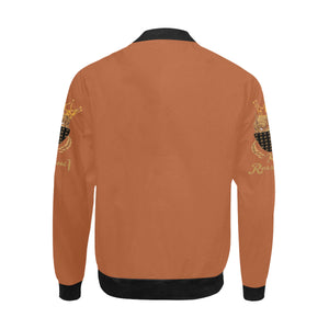 #MASKON# Root Beer Bomber Jacket for Men (Model H31)