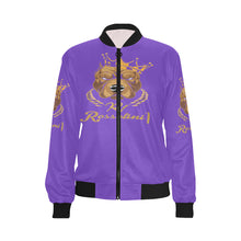 #MASKOFF# Purple Bomber Jacket for Women (Model H36)