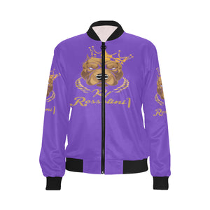 #MASKOFF# Purple Bomber Jacket for Women (Model H36)