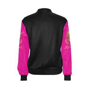 #MASKOFF# B/HP Bomber Jacket for Women (Model H36)