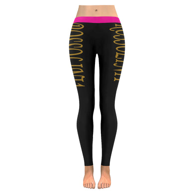 #Rossolini1# TheName Hot Pink Trim Low Rise Leggings (Invisible Stitch) (Model L05)