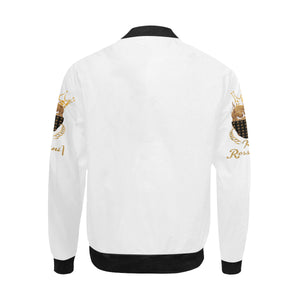 #MASKON# White Bomber Jacket for Men (Model H31)