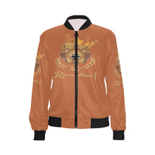 #MASKOFF# Root Beer Bomber Jacket for Women (Model H36)