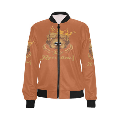 #MASKOFF# Root Beer Bomber Jacket for Women (Model H36)