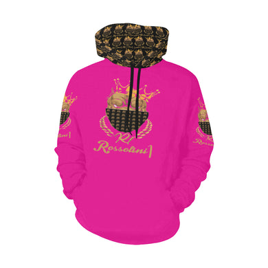 #MASK ON# Hot Pink Hoodie for Women (Model H13)