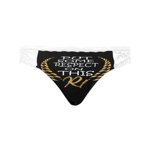 #Put Some Respect On This# White Women's Lace Panty (Model L41)