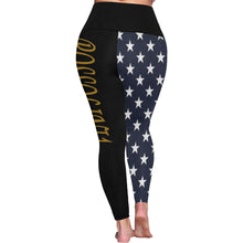 #Rossolini1# TheName Blue Back Stars Plus Size High Waist Leggings (Model L44)