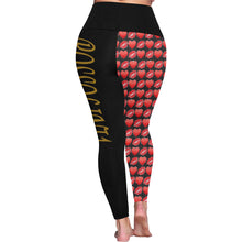 #Rossolini1# TheName LIPS and HEARTS Plus Size High Waist Leggings (Model L44)