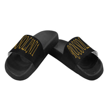 #Rossolini1# Gold Black Men's Slide Sandals/Large Size (Model 057)