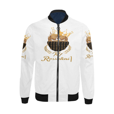 #MASKON# White Bomber Jacket for Men (Model H31)