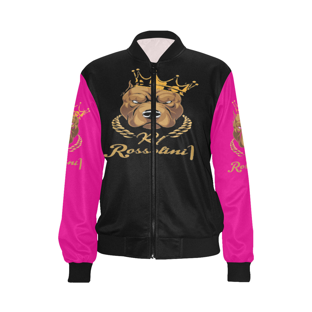 #MASKOFF# B/HP Bomber Jacket for Women (Model H36)