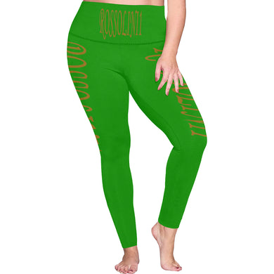 #Rossolini1# TheName Green Plus Size High Waist Leggings (Model L44)