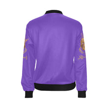 #MASKOFF# Purple Bomber Jacket for Women (Model H36)