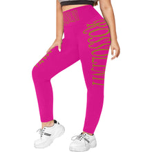 #Rossolini1# TheName Hot Pink Plus Size High Waist Leggings (Model L44)