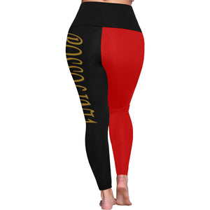 #Rossolini1# TheName B/R Plus Size High Waist Leggings (Model L44)