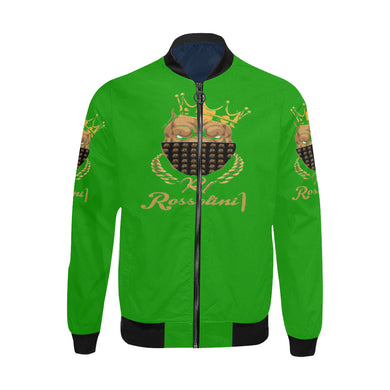 #MASKON# Green Bomber Jacket for Men (Model H31)