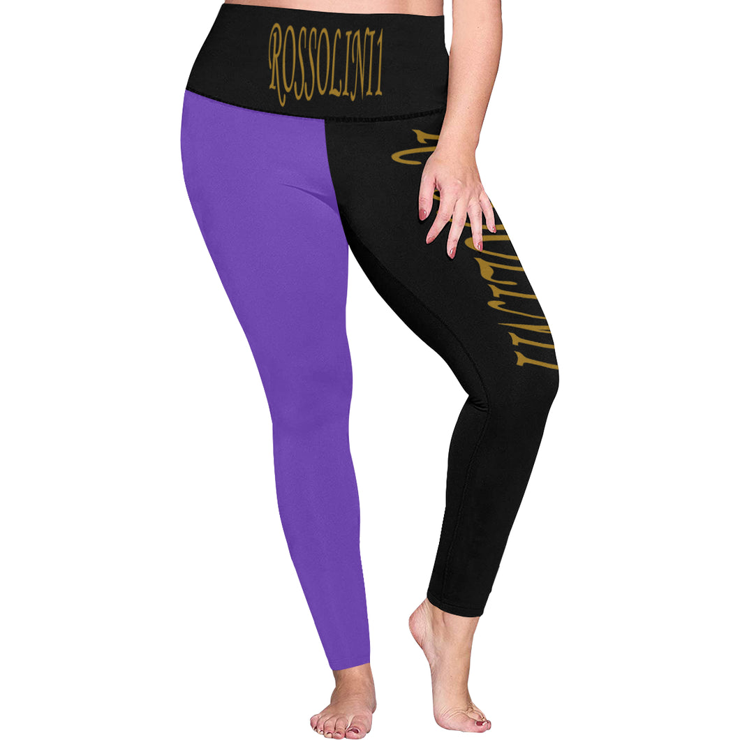 #Rossolini1# TheName B/P Plus Size High Waist Leggings (Model L44)